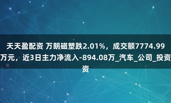 天天盈配资 万朗磁塑跌2.01%，成交额7774.99万元，近3日主力净流入-894.08万_汽车_公司_投资