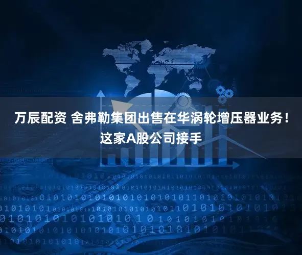 万辰配资 舍弗勒集团出售在华涡轮增压器业务！这家A股公司接手